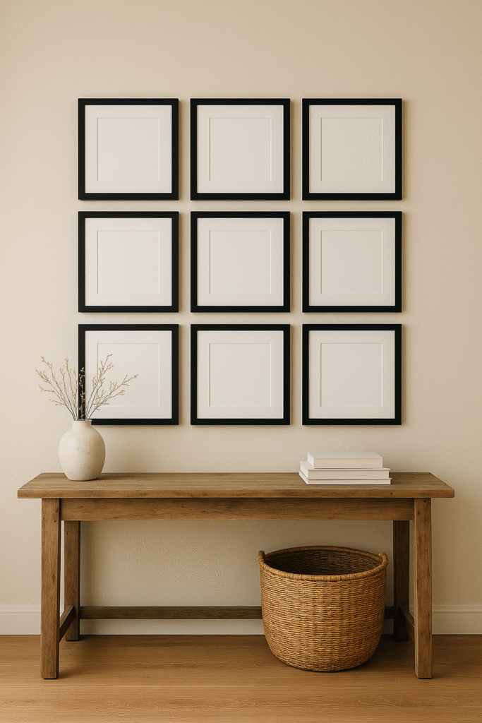 3x3 Frame Pattern Over a Console Table