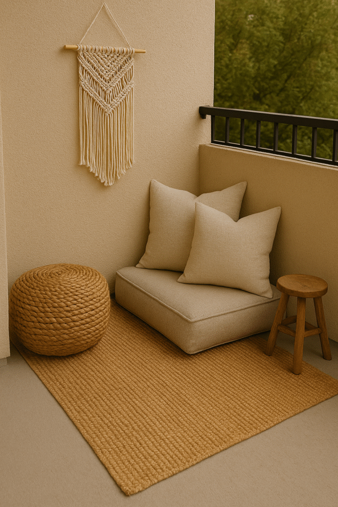 Boho Balcony Style with Macrame and Earthy Tones