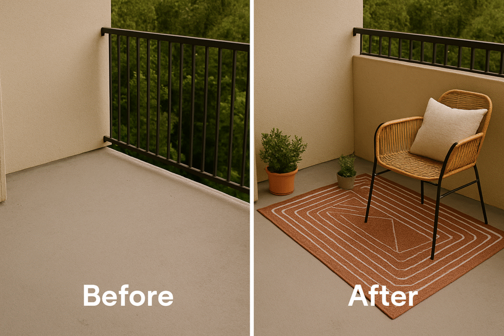 Budget-Friendly Small Balcony Makeover Before & After