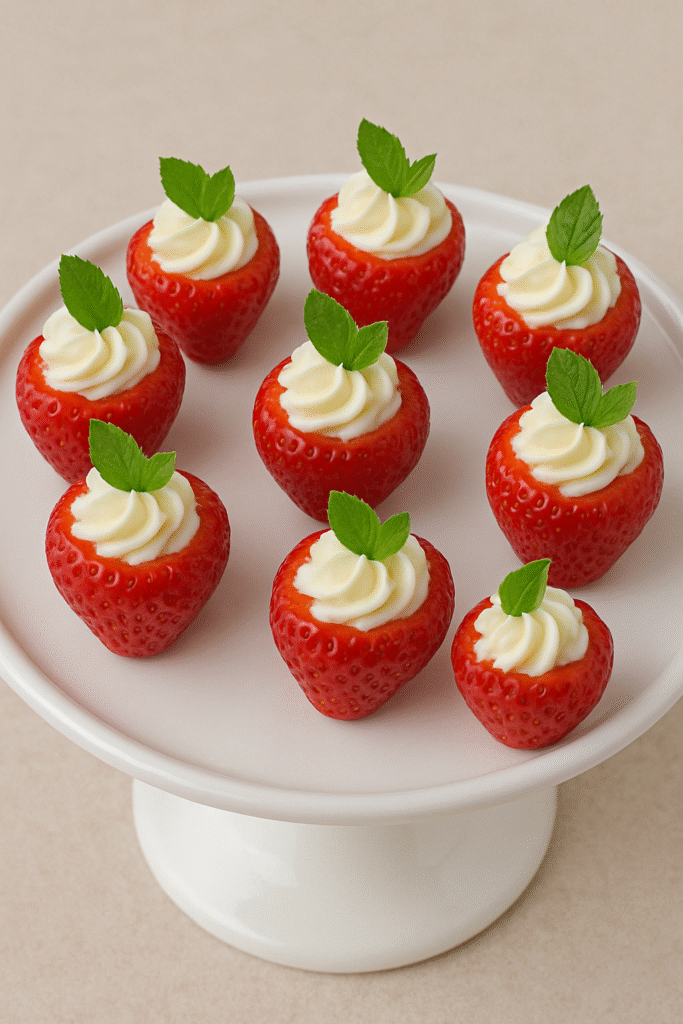 Deviled Strawberries with Cheesecake Filling