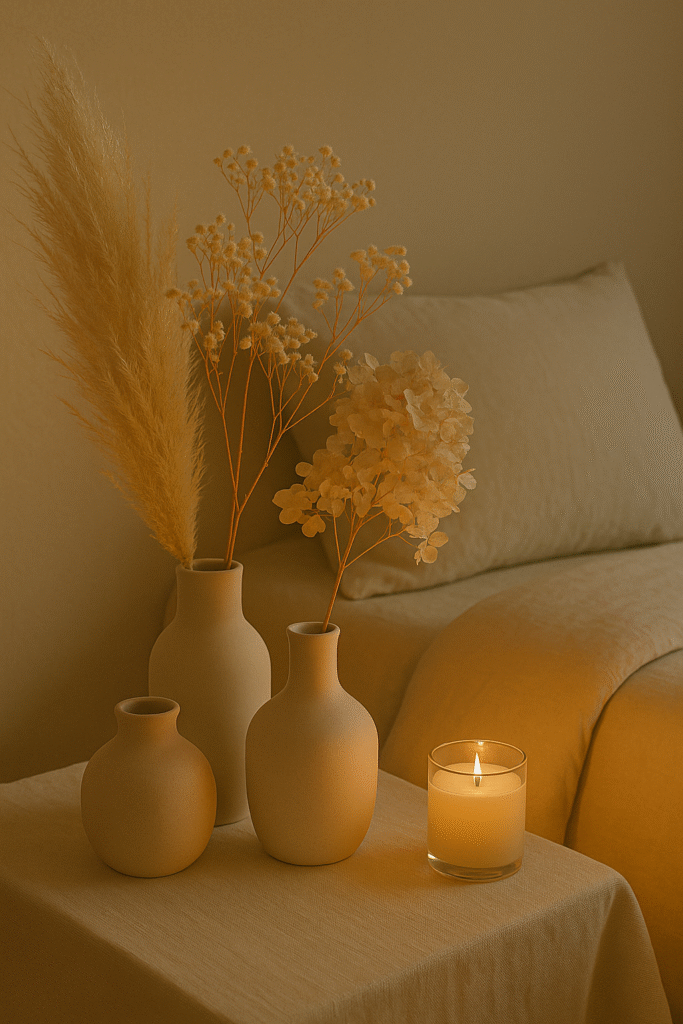 Dried Florals in Soft Ceramic Vases
