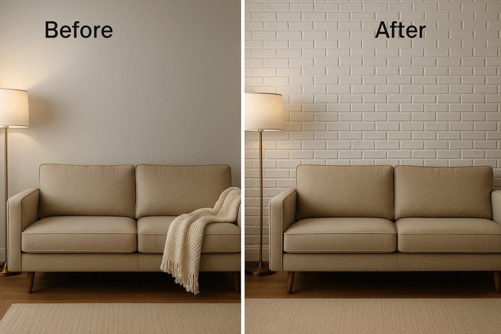 Faux Brick Panels or Wallpaper – Budget Friendly Style