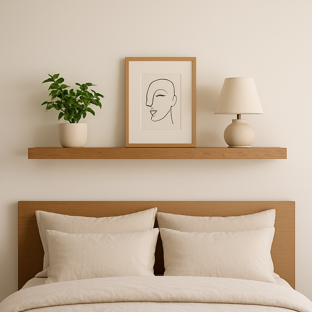 Floating Shelf Headboard Accent