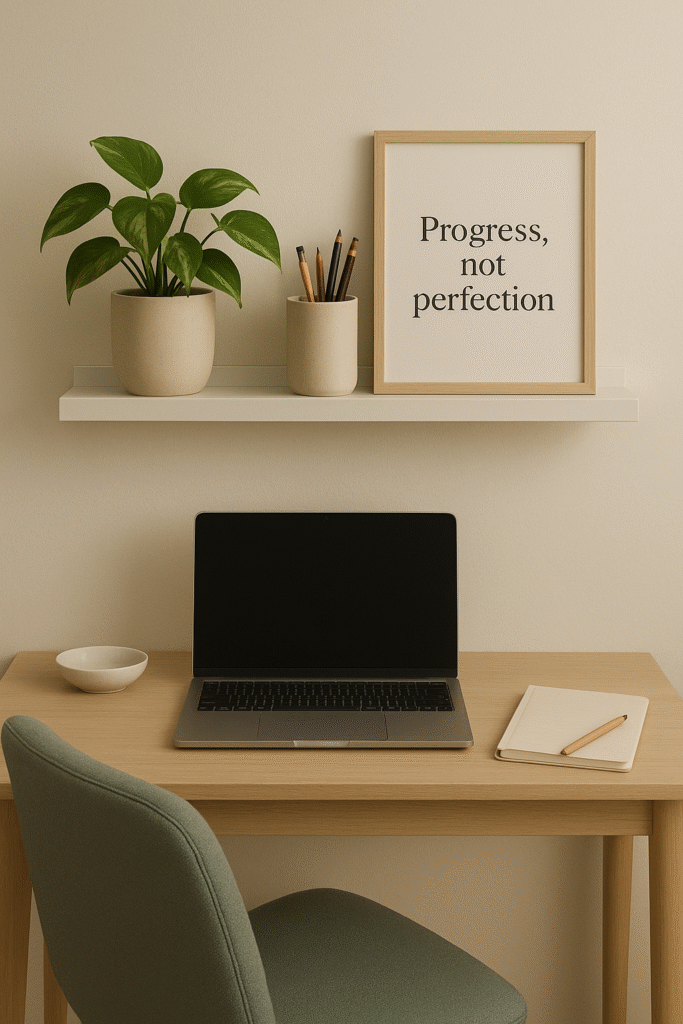 Floating Shelf Over a Desk