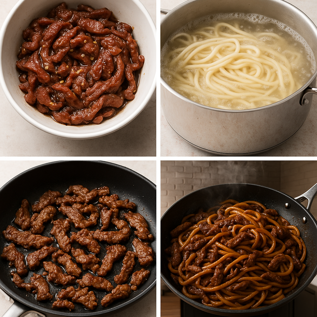 How to Make Sticky Beef Noodles in 30 Minutes