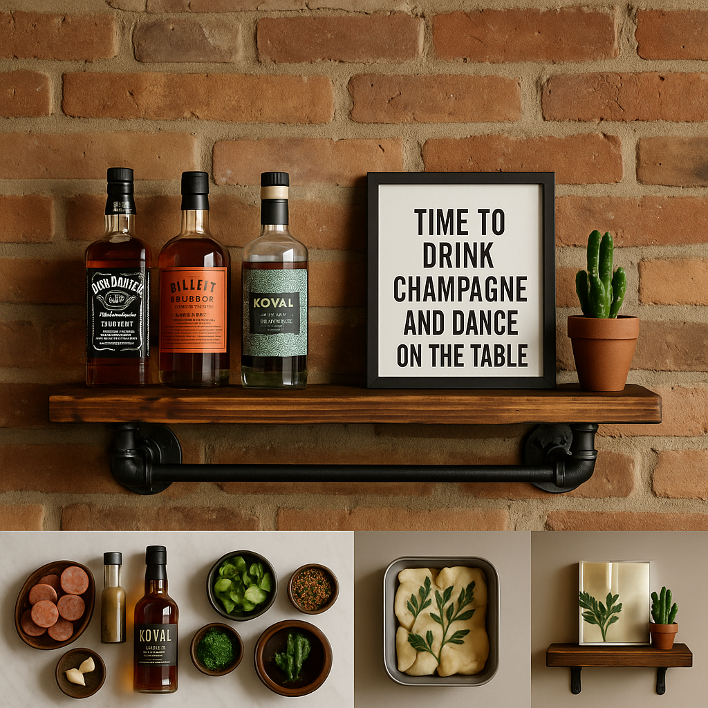 Industrial Pipe & Wood Shelf