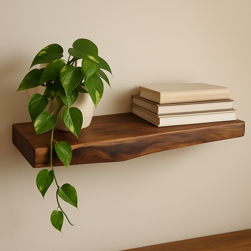 Live Edge Wood Floating Shelf