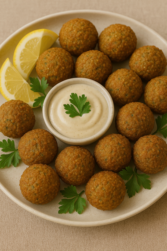 Mini Falafel Balls with Tahini Dip