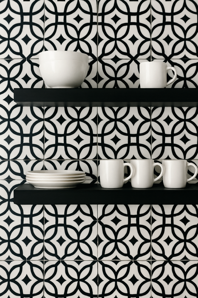 Mix Tile Patterns and Backsplashes