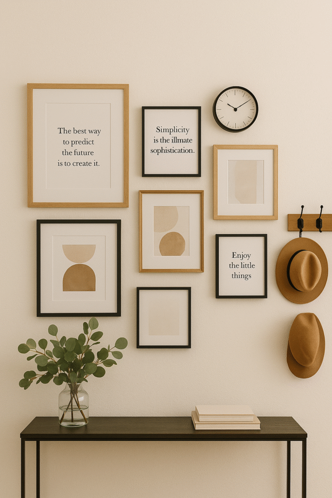 Mixed Media Wall (Art + Quotes + Objects)