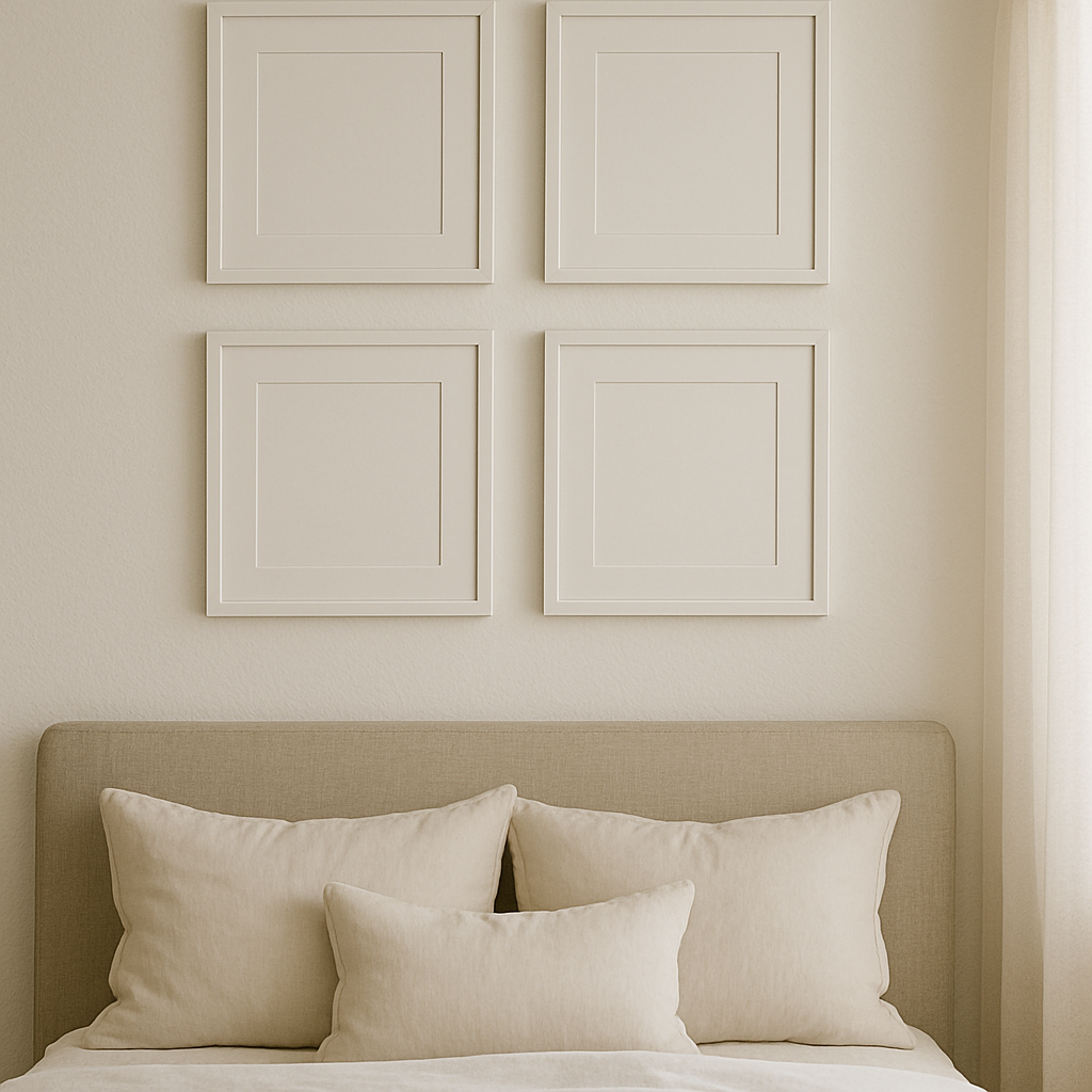 Monochrome Grid with White-on-White Frames