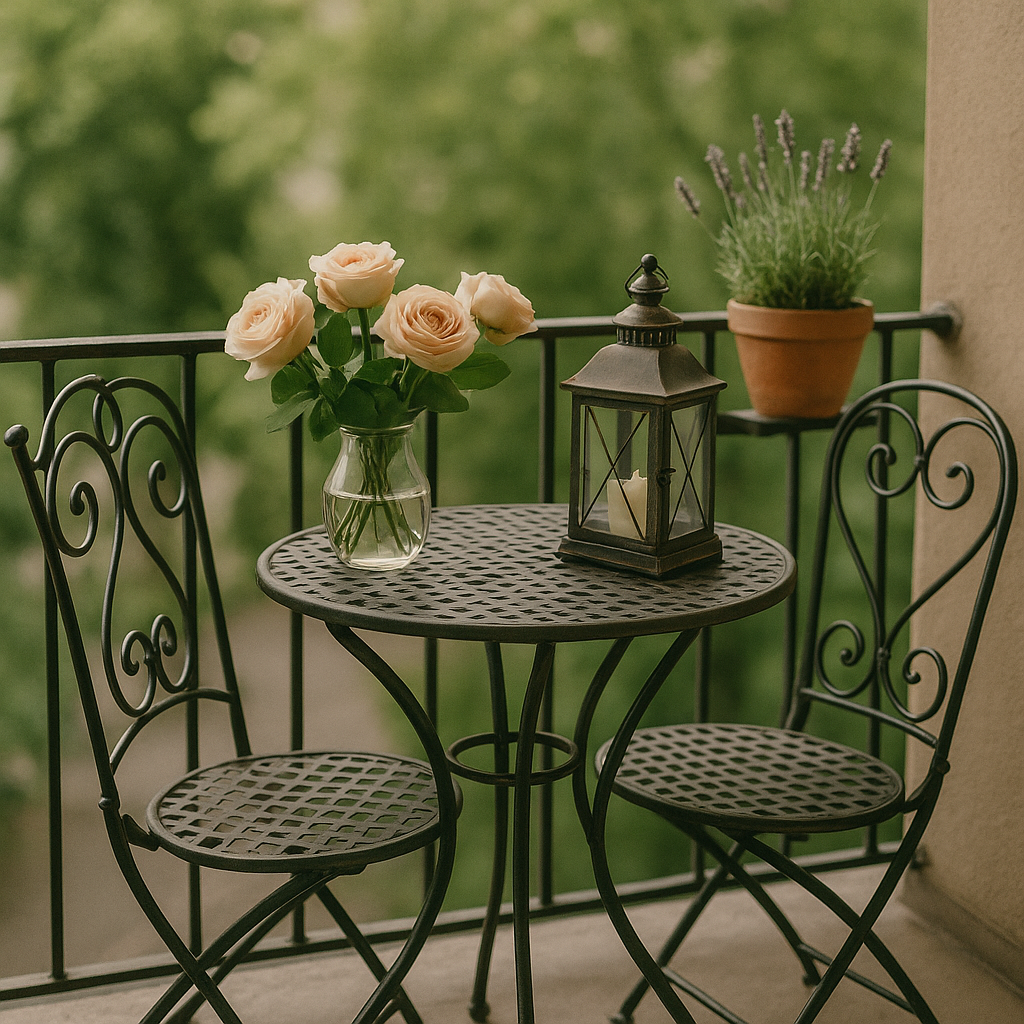 Parisian-Style Balcony with a Touch of Vintage