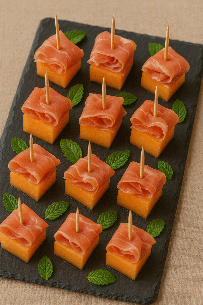 Prosciutto-Wrapped Melon Bites