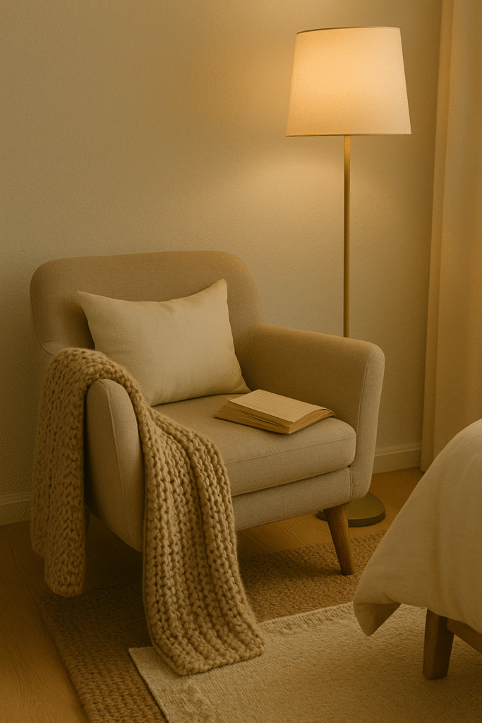 Reading Nook in a Bedroom Corner