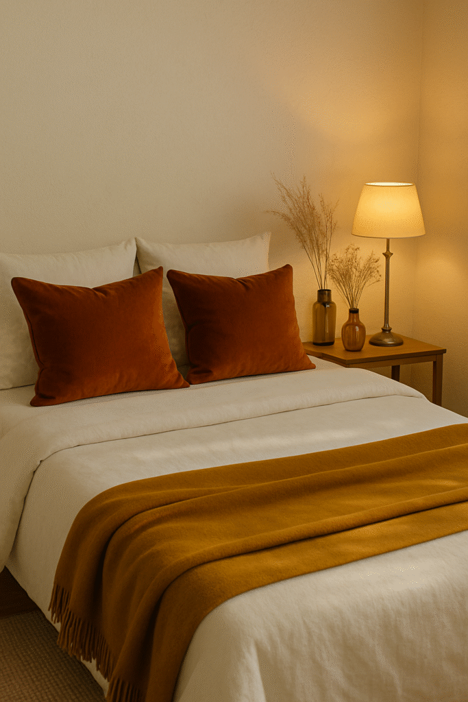 Rust and Mustard Accents on a Neutral Base