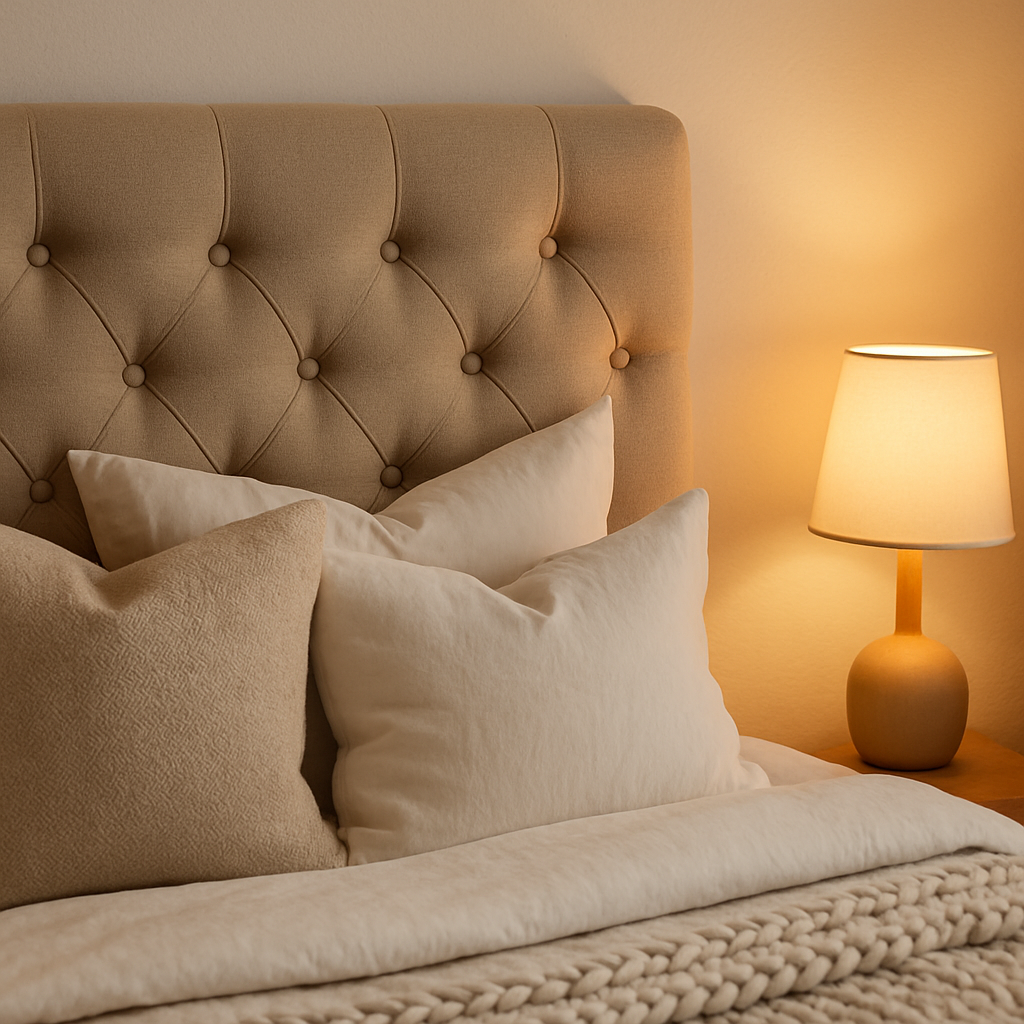 Statement Headboard with Soft Texture