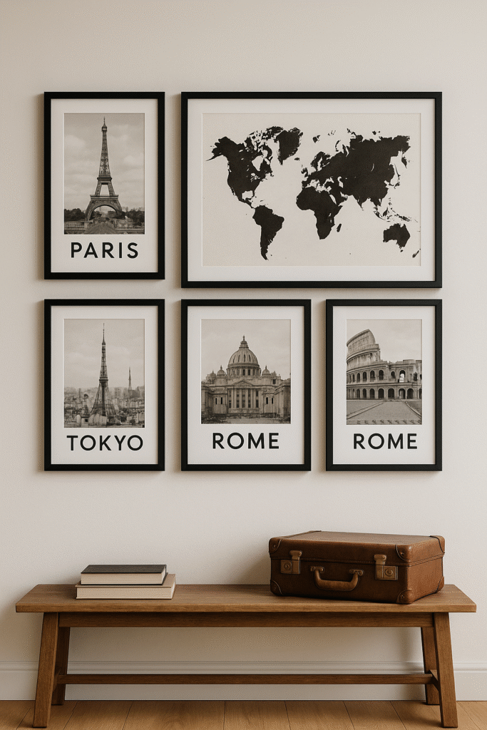 Travel-Themed Photo Wall