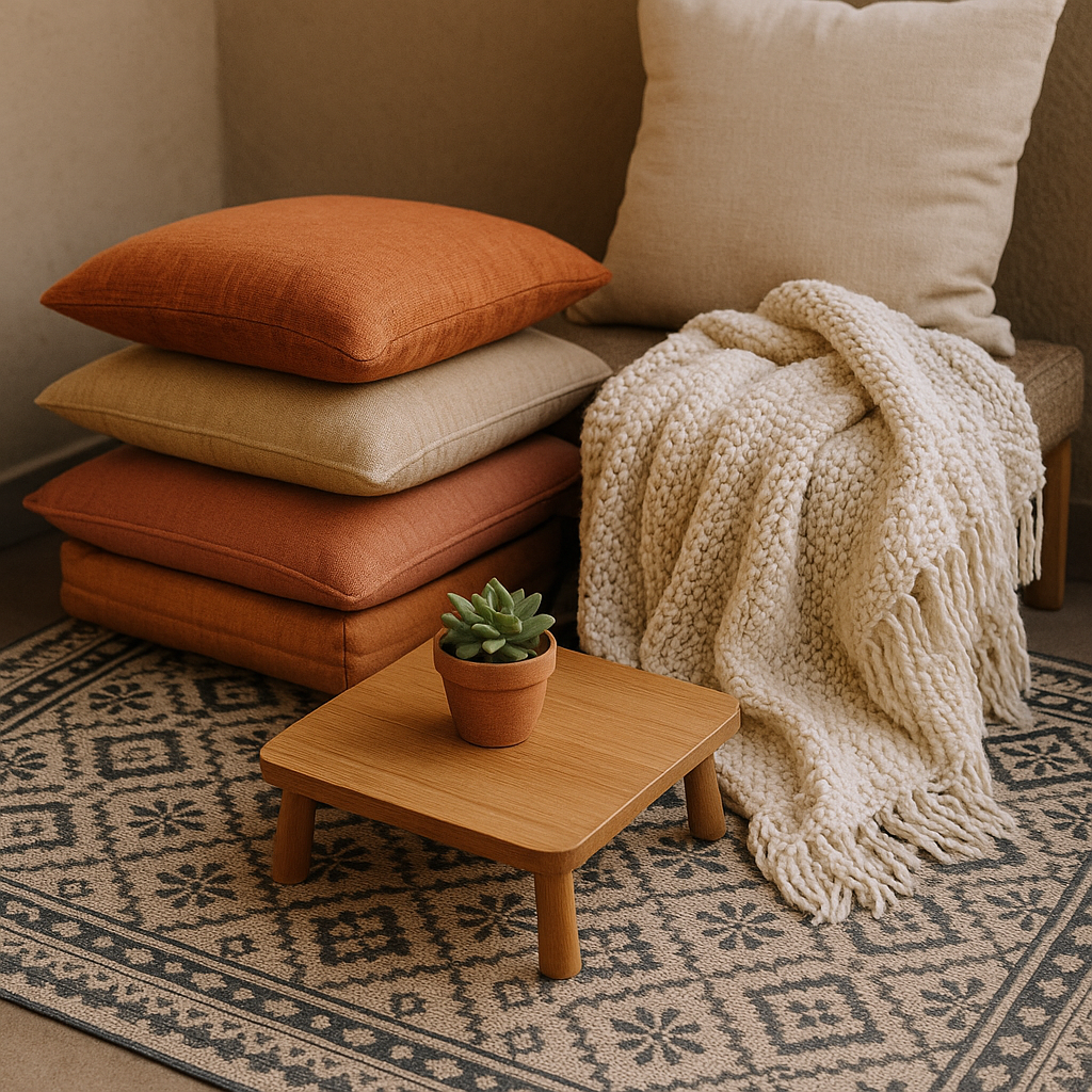 Use Rugs & Textiles to Soften a Concrete Balcony