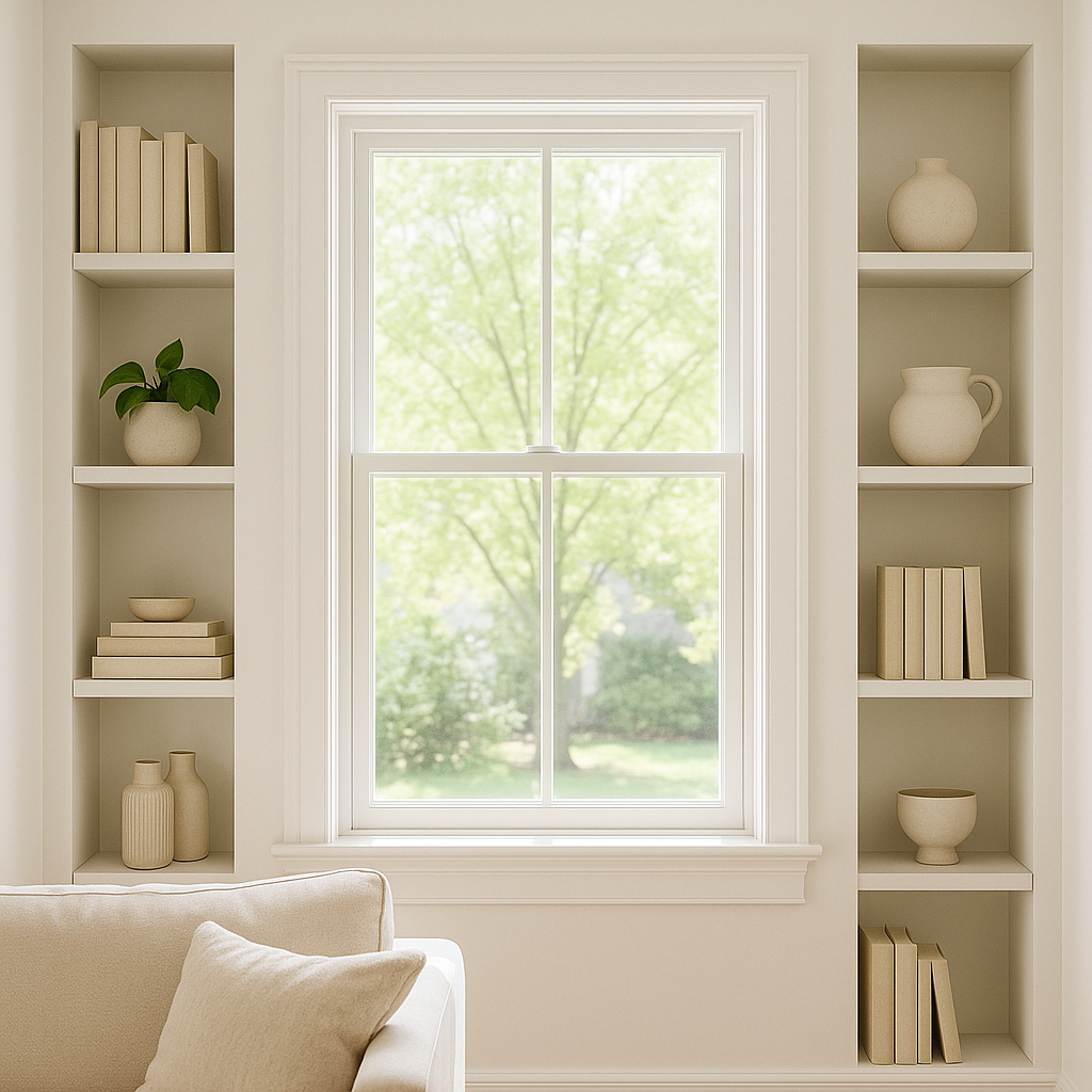 Window-Framing Floating Shelves