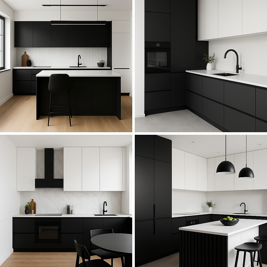 12 Stunning Black and White Modern Kitchen Ideas