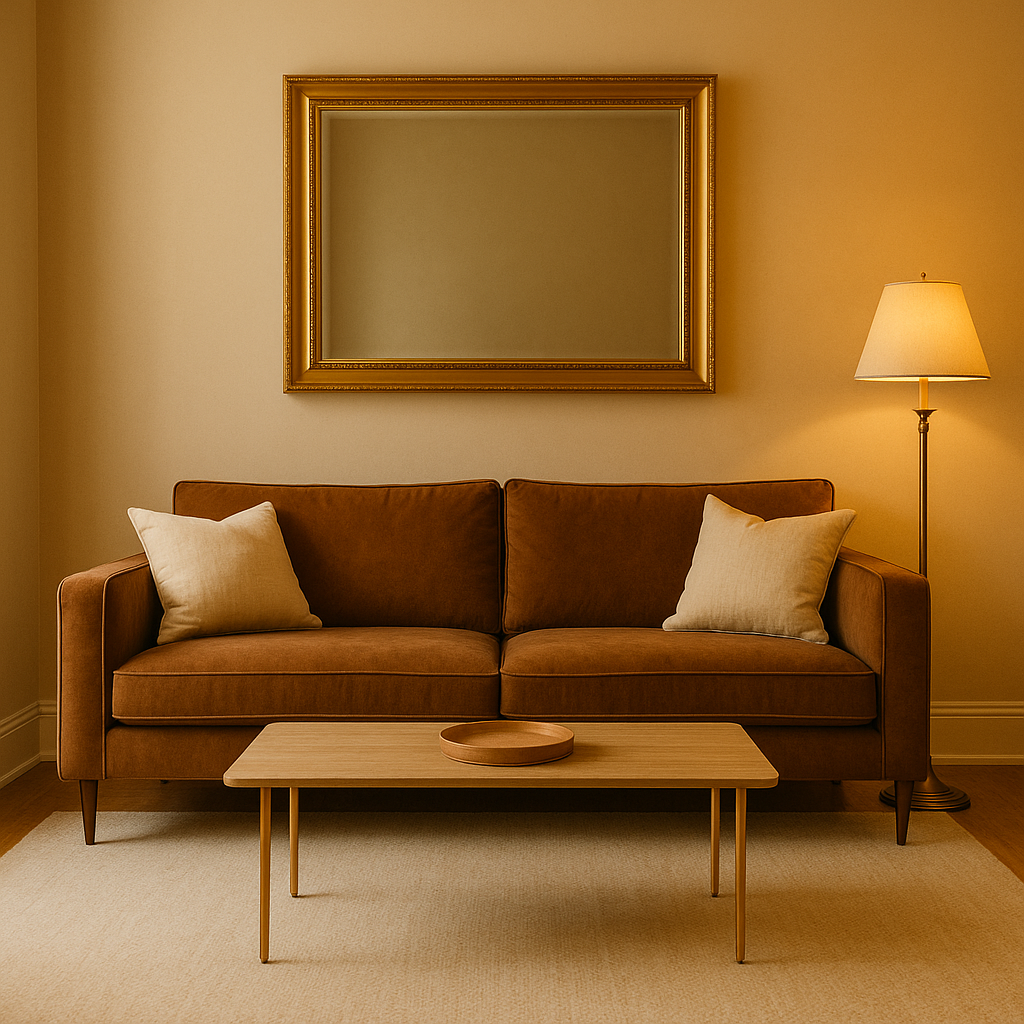 Adding Gold & Metallic Accents to Brown Living Rooms