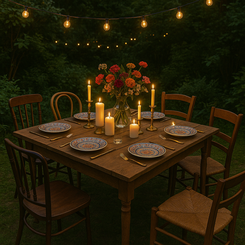 Boho Outdoor Dining Setup