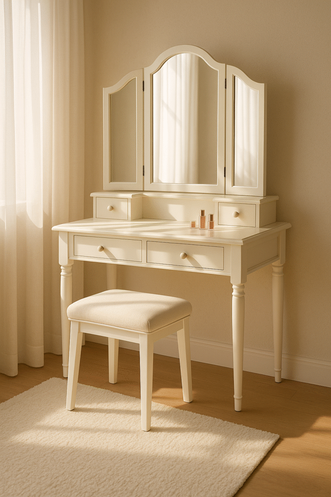 Folding Mirror Dressing Table