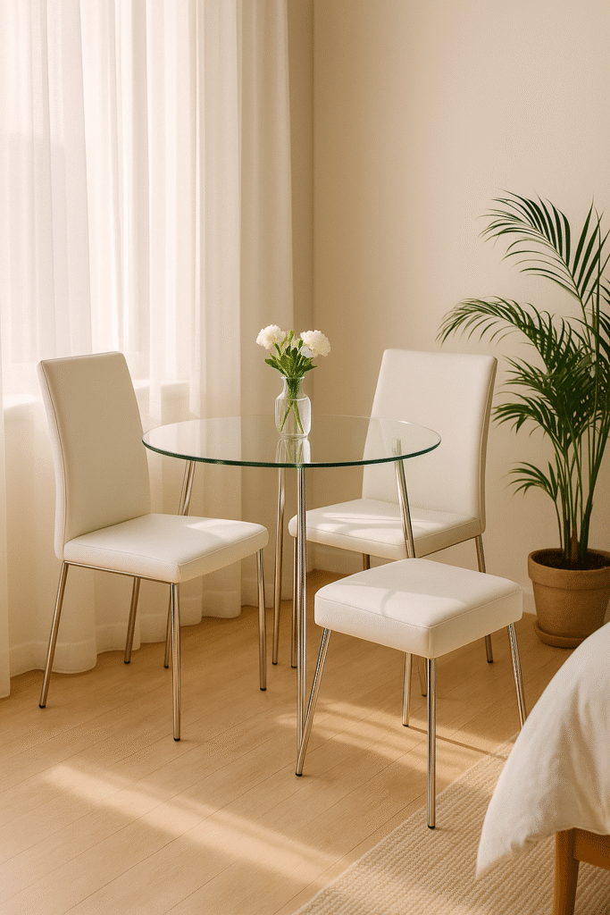 Glass-Top Tables to Create an Airy Look