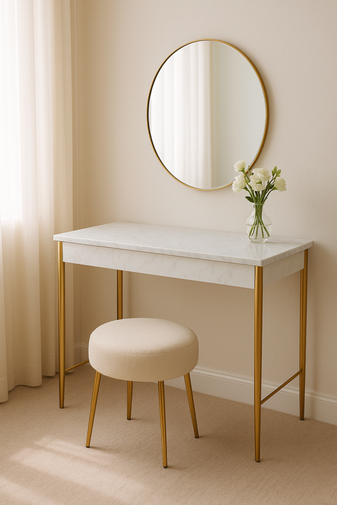 Luxe Marble-Top Dressing Table