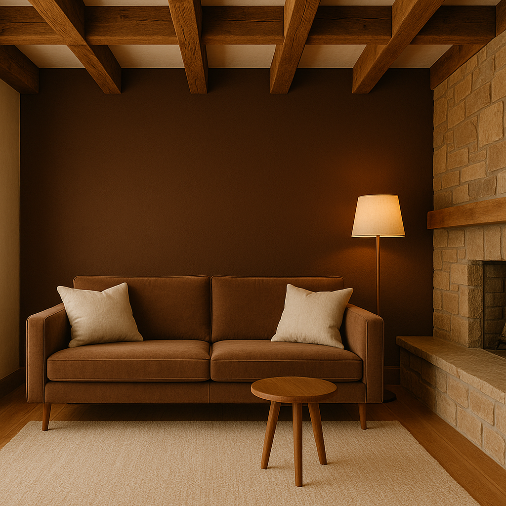 Modern Rustic Vibes with Brown Walls & Furniture