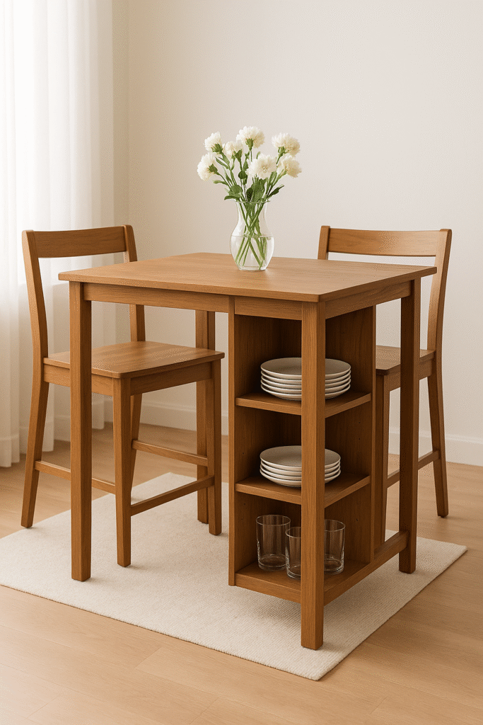 Multifunctional Tables with Built-In Shelves