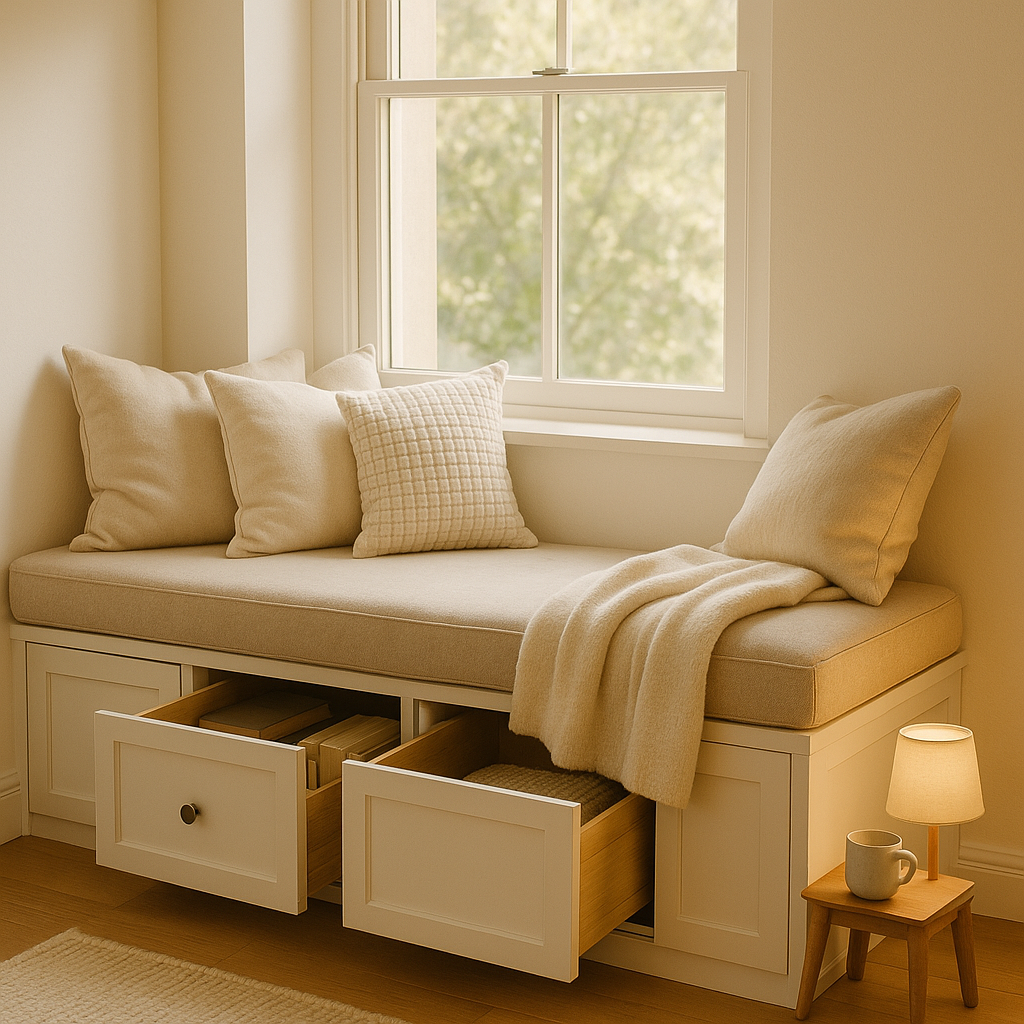 Reading Bench with Hidden Storage