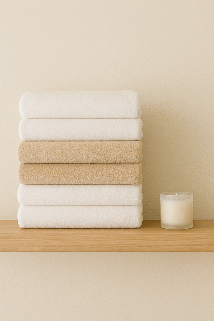 Swap Bright Towels for Neutral Linens