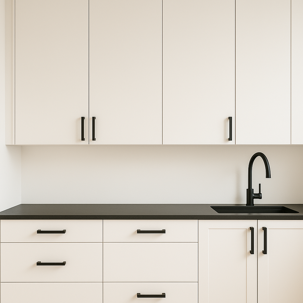 White Cabinets with Black Handles