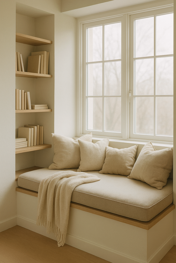 Window Seat Reading Nook with Cushions