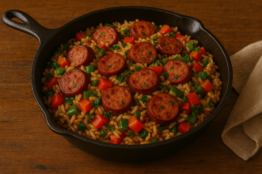 Cajun Sausage & Rice Skillet