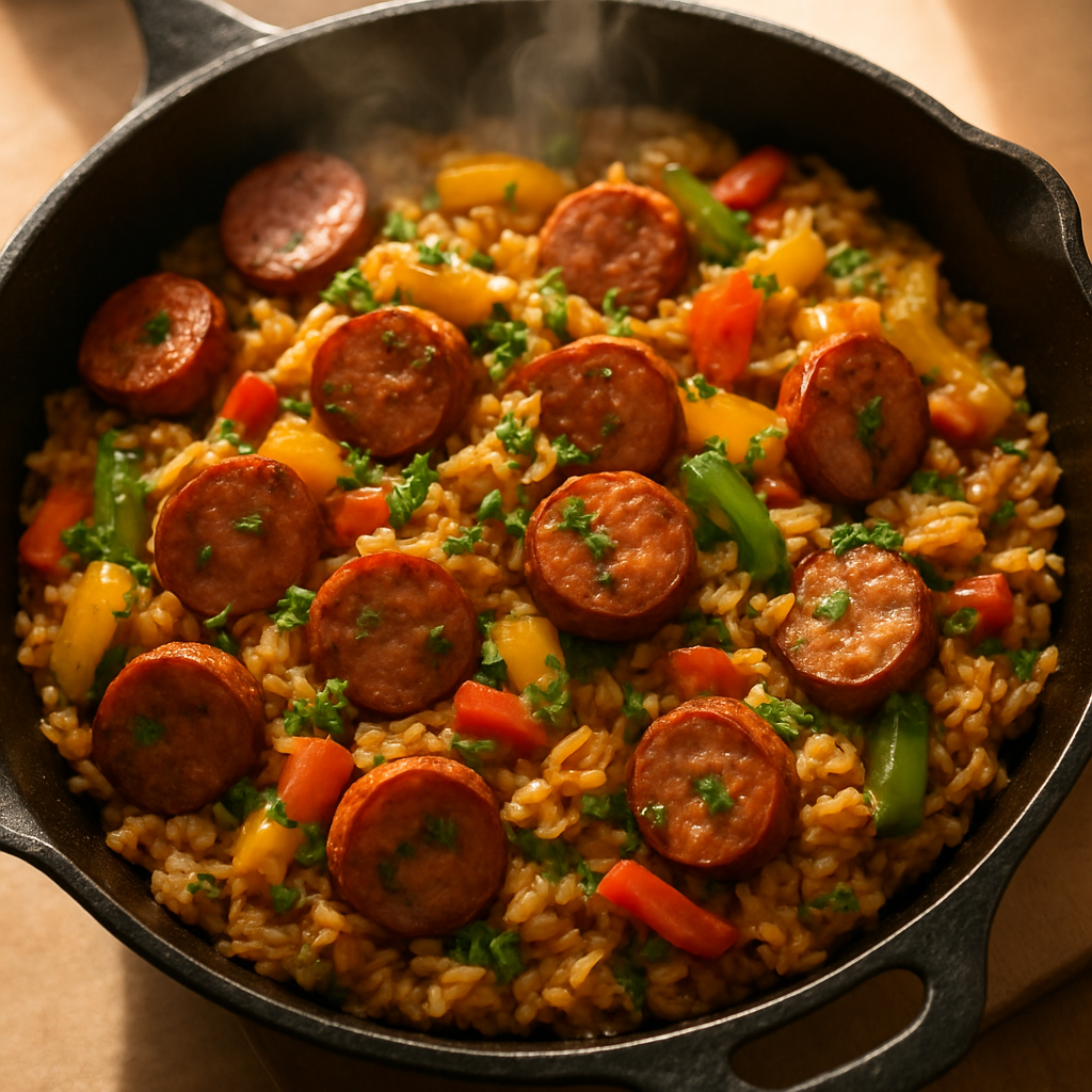 Easy Cajun Sausage and Rice Skillet Recipe