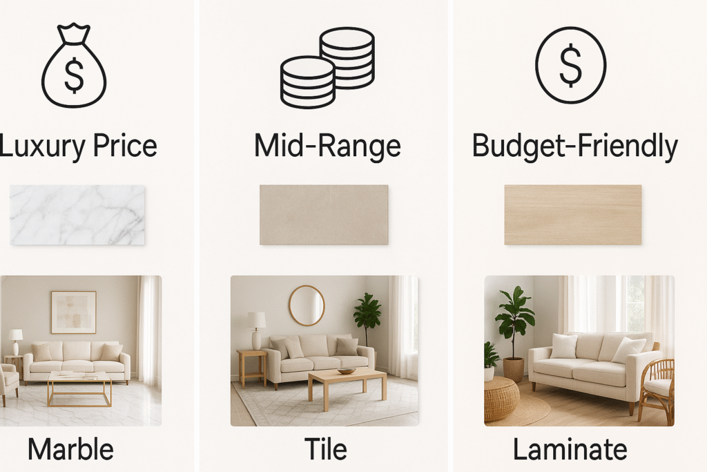 Cost Breakdown: Marble vs Laminate vs Tile in 2025