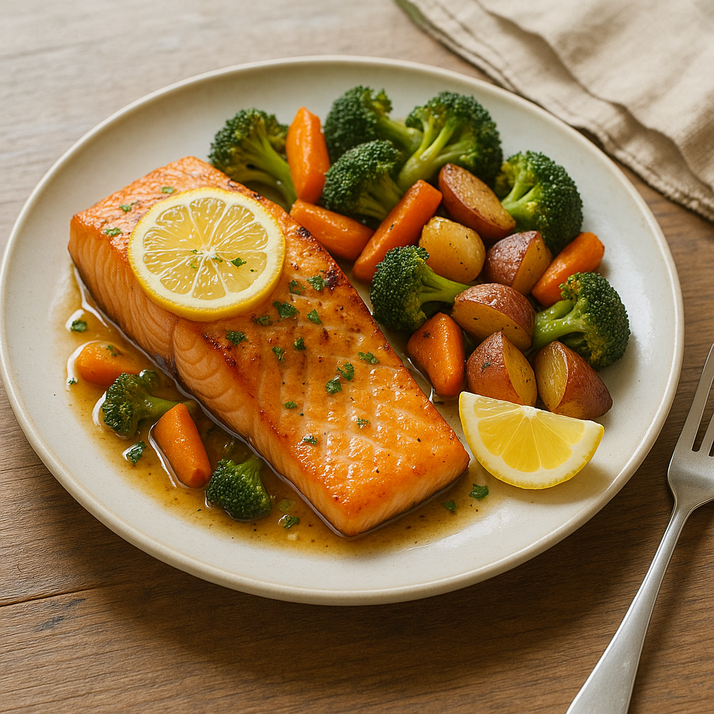 Grilled Salmon with Lemon Butter
