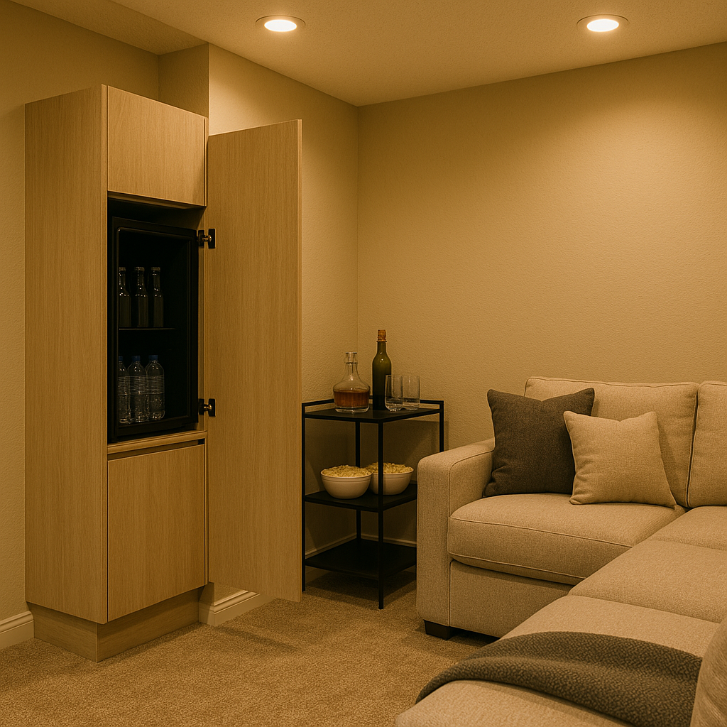 Hidden Snack Bar or Mini Fridge