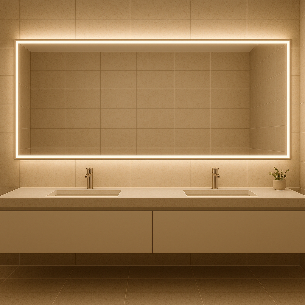 Large Wall-to-Wall LED Mirrors