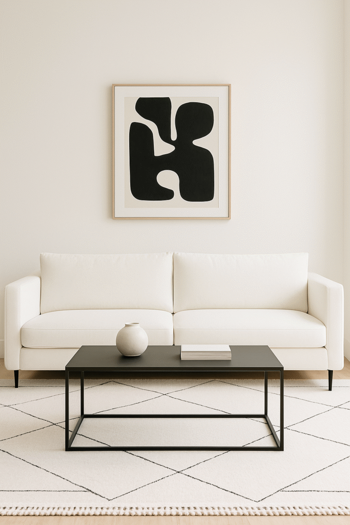 Minimalist White with Black Contrast