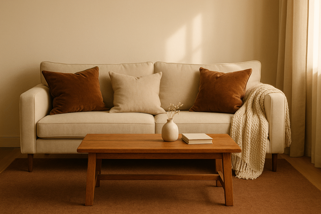 Mix of Brown Textures – Rugs, Throws & Pillows