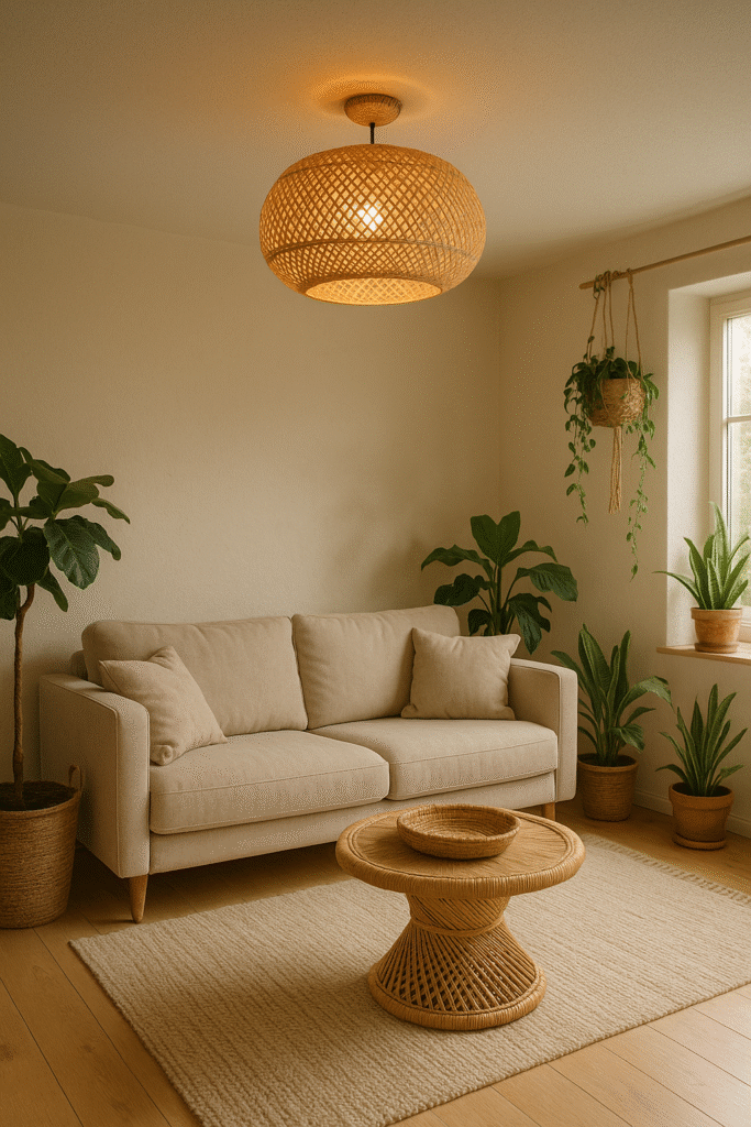 Wooden or Rattan Ceiling Lights