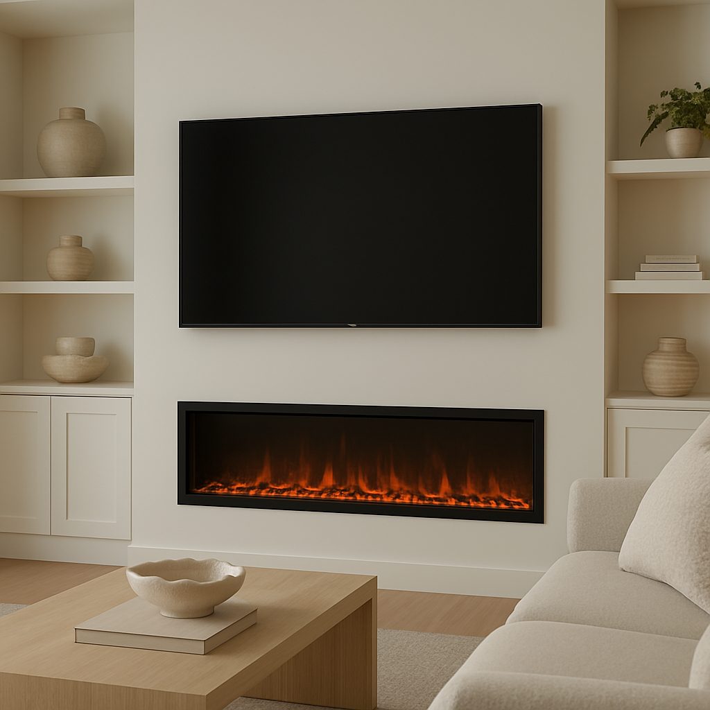 10 Stylish Electric Fireplace with TV Above Ideas for Modern Living Rooms
