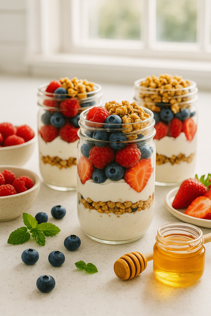 Greek Yogurt Parfaits (in Jars)