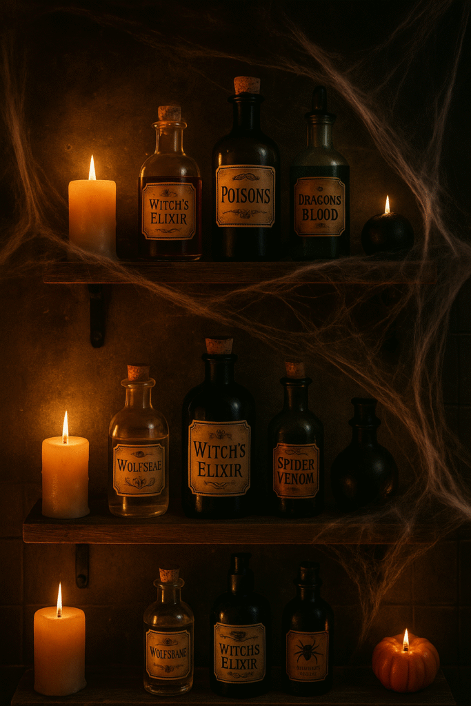 Create a “Potion Shelf” or Apothecary Corner