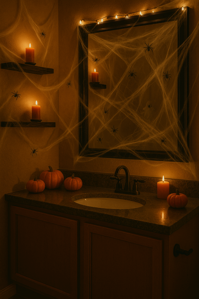 Decorate with Fake Cobwebs & Spiders