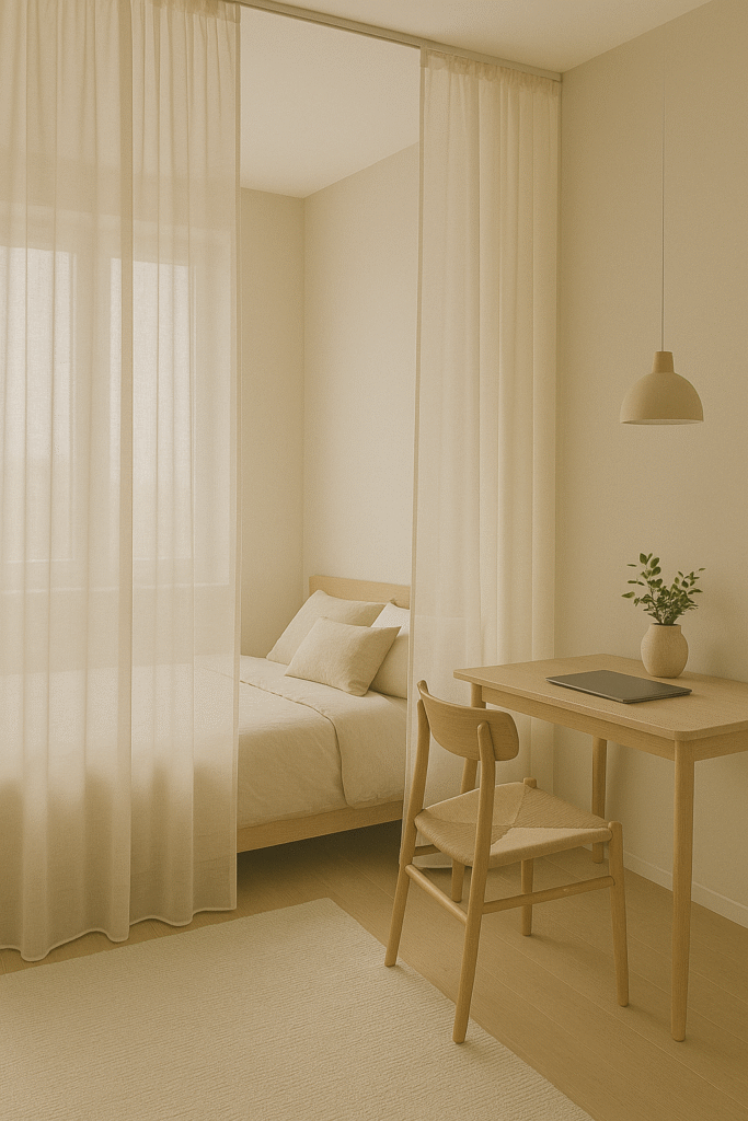 Divide Spaces with Curtains or Sliding Panels