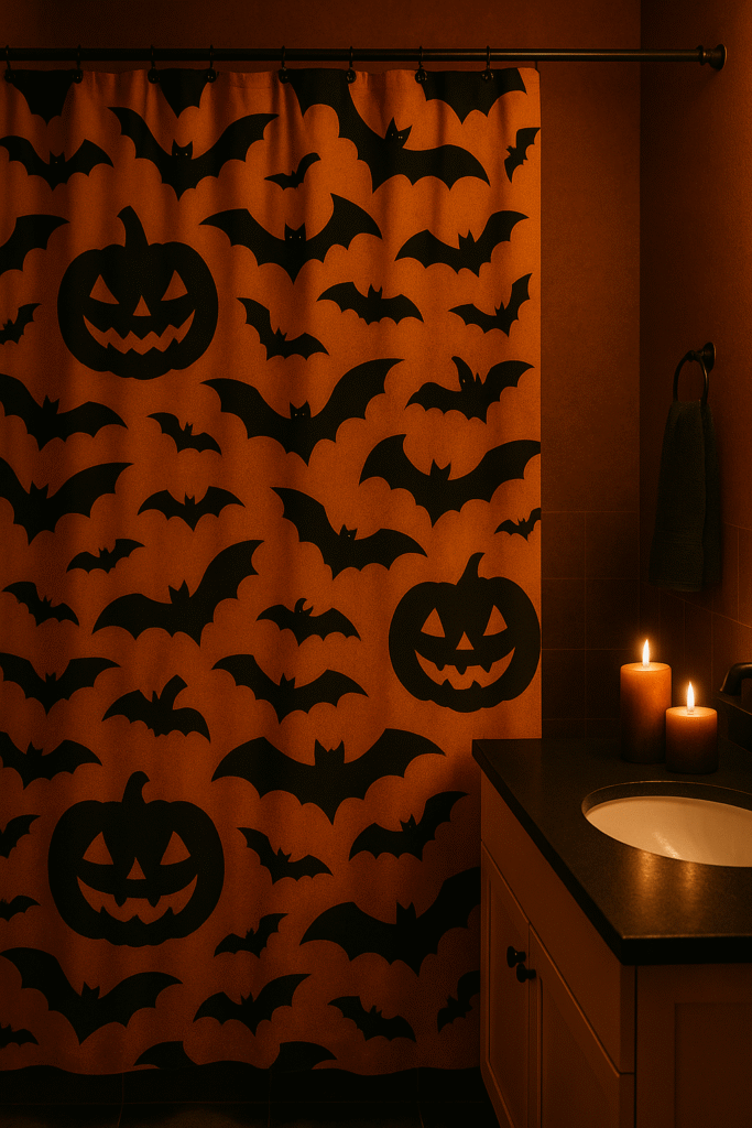 Go All Out with Halloween-Themed Shower Curtains